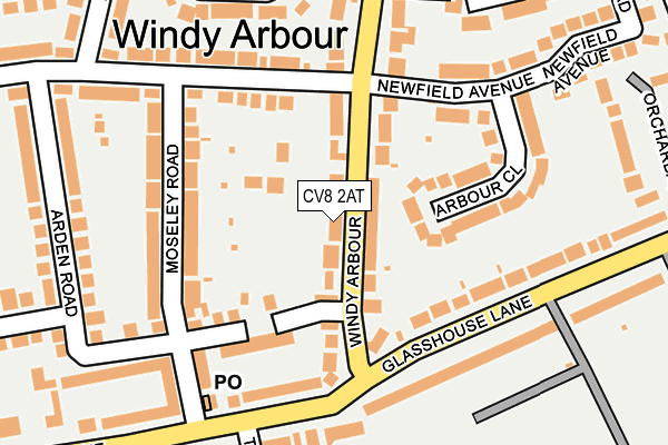 CV8 2AT map - OS OpenMap – Local (Ordnance Survey)