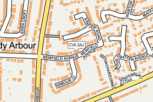 CV8 2AU map - OS OpenMap – Local (Ordnance Survey)