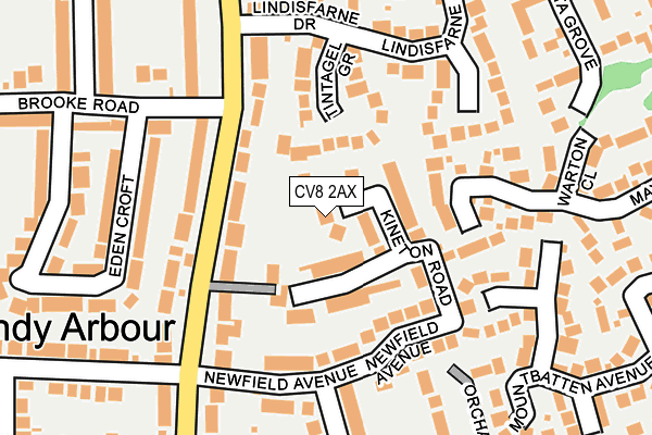 CV8 2AX map - OS OpenMap – Local (Ordnance Survey)