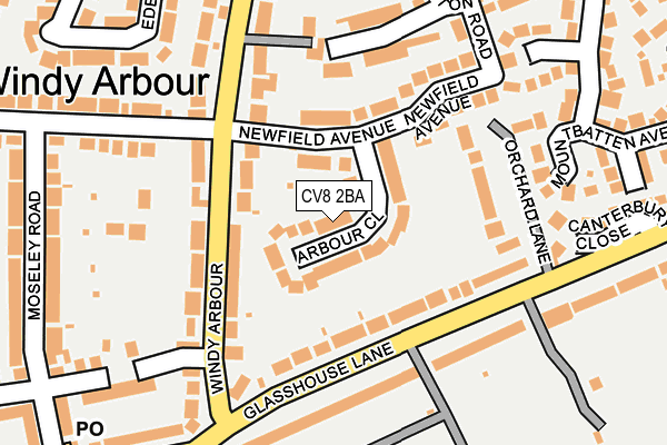 CV8 2BA map - OS OpenMap – Local (Ordnance Survey)