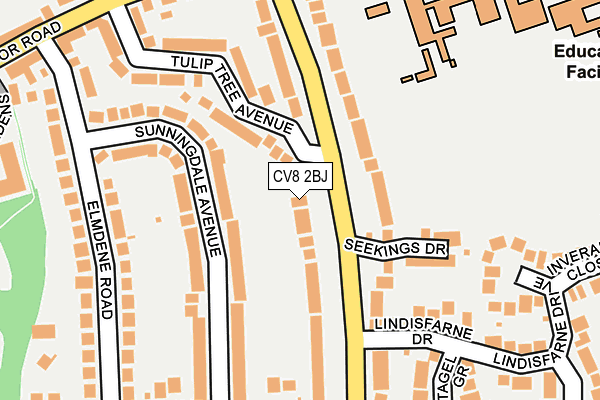CV8 2BJ map - OS OpenMap – Local (Ordnance Survey)