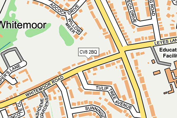 CV8 2BQ map - OS OpenMap – Local (Ordnance Survey)