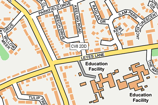 CV8 2DD map - OS OpenMap – Local (Ordnance Survey)