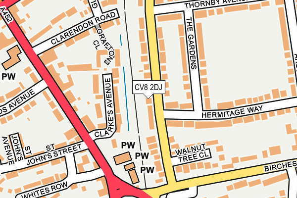 CV8 2DJ map - OS OpenMap – Local (Ordnance Survey)