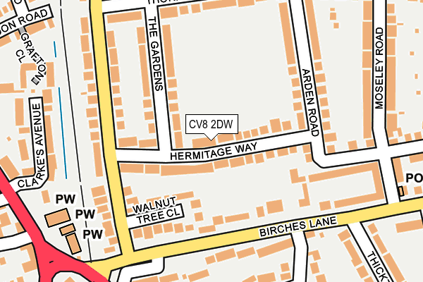 CV8 2DW map - OS OpenMap – Local (Ordnance Survey)