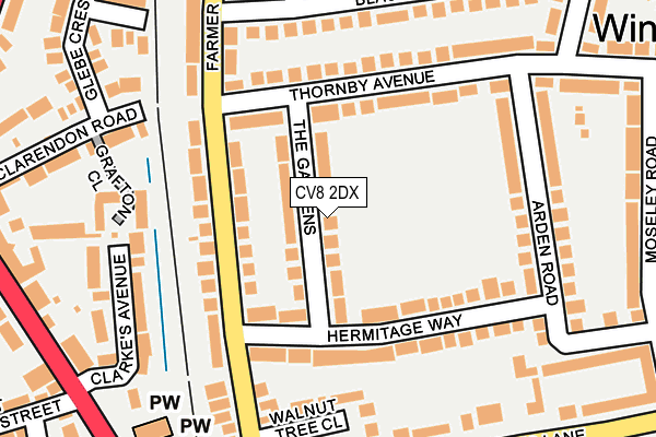 CV8 2DX map - OS OpenMap – Local (Ordnance Survey)