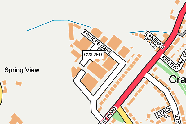 CV8 2FD map - OS OpenMap – Local (Ordnance Survey)