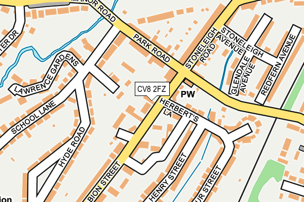 CV8 2FZ map - OS OpenMap – Local (Ordnance Survey)