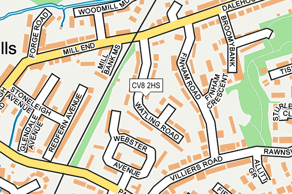 CV8 2HS map - OS OpenMap – Local (Ordnance Survey)