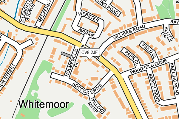 CV8 2JF map - OS OpenMap – Local (Ordnance Survey)