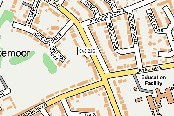 CV8 2JG map - OS OpenMap – Local (Ordnance Survey)