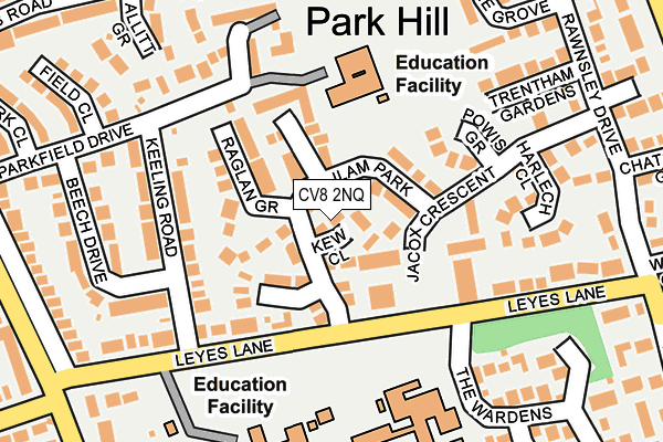 CV8 2NQ map - OS OpenMap – Local (Ordnance Survey)