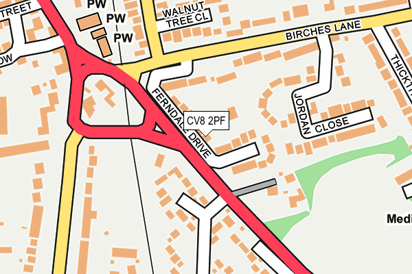 CV8 2PF map - OS OpenMap – Local (Ordnance Survey)