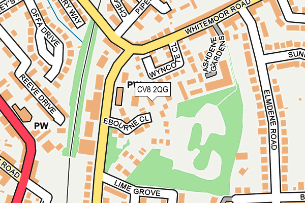 CV8 2QG map - OS OpenMap – Local (Ordnance Survey)