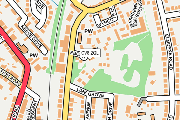 CV8 2QL map - OS OpenMap – Local (Ordnance Survey)