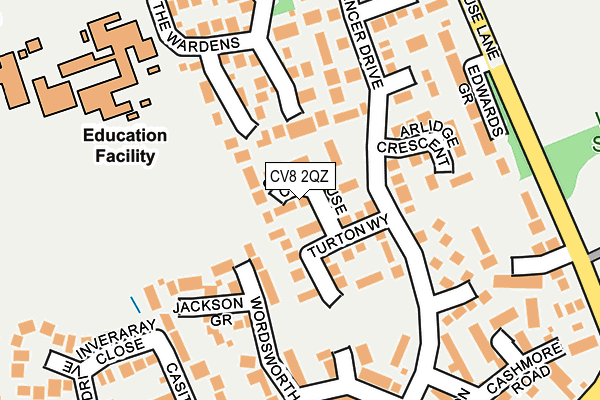 CV8 2QZ map - OS OpenMap – Local (Ordnance Survey)