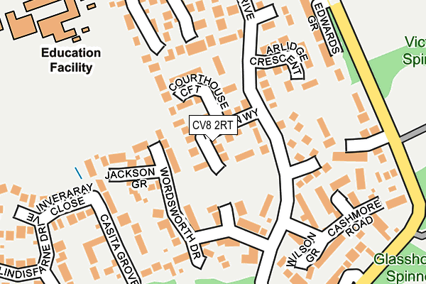 CV8 2RT map - OS OpenMap – Local (Ordnance Survey)
