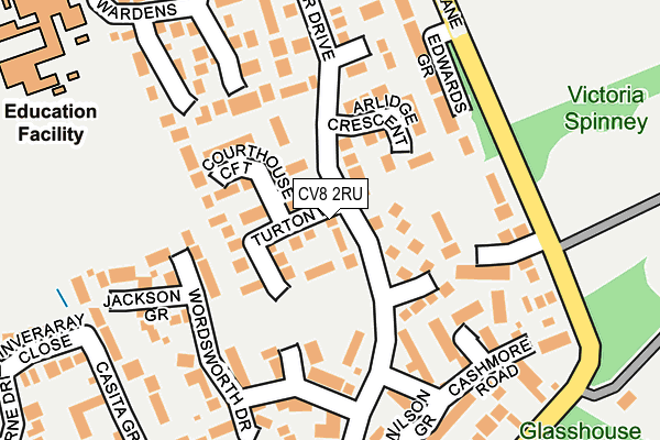 CV8 2RU map - OS OpenMap – Local (Ordnance Survey)
