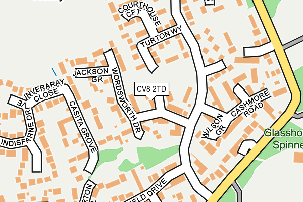 CV8 2TD map - OS OpenMap – Local (Ordnance Survey)