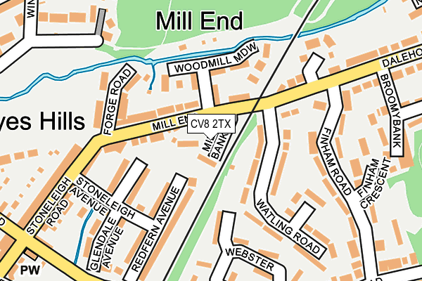 CV8 2TX map - OS OpenMap – Local (Ordnance Survey)