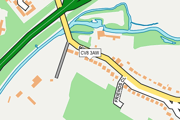 CV8 3AW map - OS OpenMap – Local (Ordnance Survey)