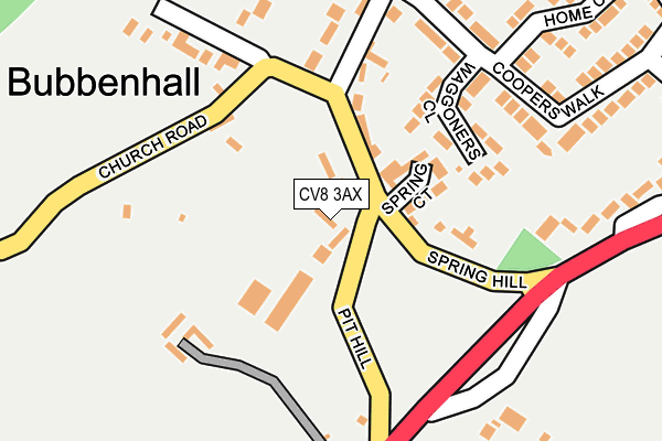 CV8 3AX map - OS OpenMap – Local (Ordnance Survey)