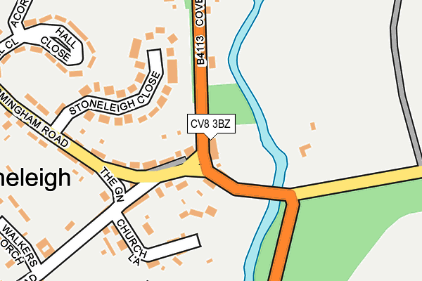 CV8 3BZ map - OS OpenMap – Local (Ordnance Survey)