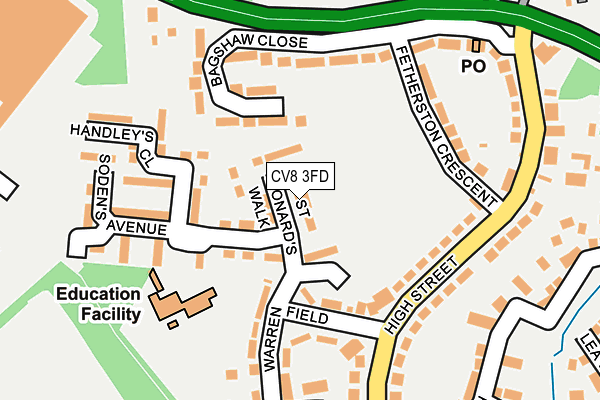 CV8 3FD map - OS OpenMap – Local (Ordnance Survey)