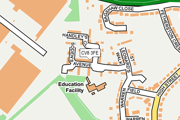 CV8 3FE map - OS OpenMap – Local (Ordnance Survey)