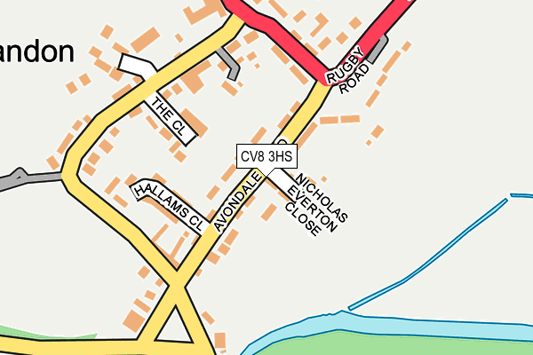 CV8 3HS map - OS OpenMap – Local (Ordnance Survey)