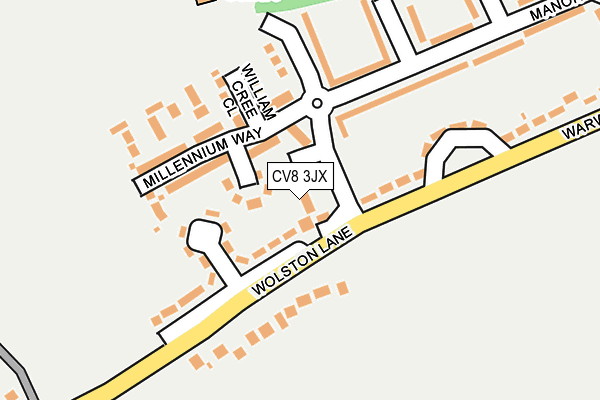 CV8 3JX map - OS OpenMap – Local (Ordnance Survey)