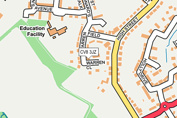 CV8 3JZ map - OS OpenMap – Local (Ordnance Survey)