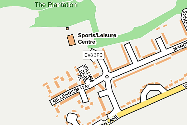 CV8 3PD map - OS OpenMap – Local (Ordnance Survey)