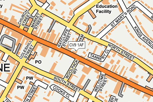 CV9 1AF map - OS OpenMap – Local (Ordnance Survey)