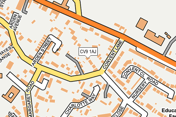 CV9 1AJ map - OS OpenMap – Local (Ordnance Survey)