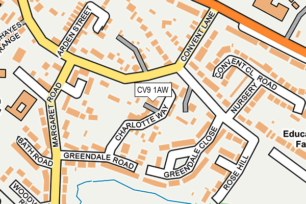 CV9 1AW map - OS OpenMap – Local (Ordnance Survey)