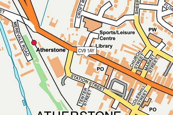 Map of SPICE INN ATHERSTONE T/A HERBS & SPICES LTD at local scale