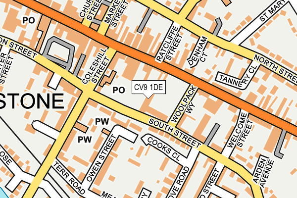 CV9 1DE map - OS OpenMap – Local (Ordnance Survey)