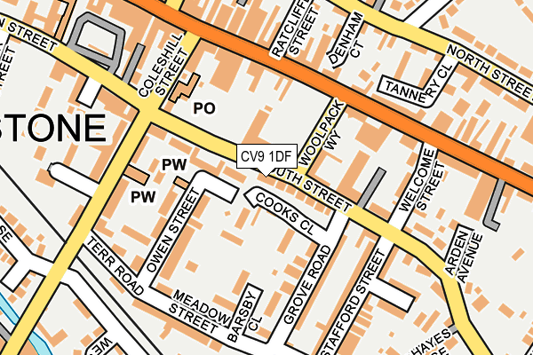 CV9 1DF map - OS OpenMap – Local (Ordnance Survey)