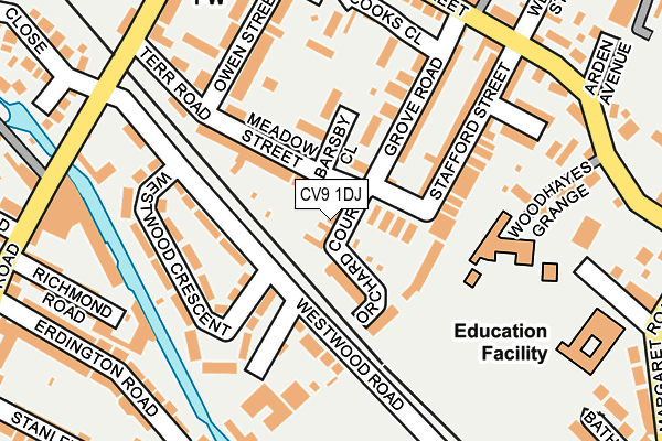 CV9 1DJ map - OS OpenMap – Local (Ordnance Survey)