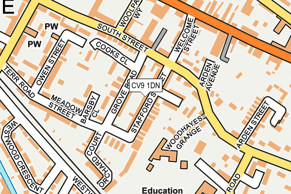 CV9 1DN map - OS OpenMap – Local (Ordnance Survey)