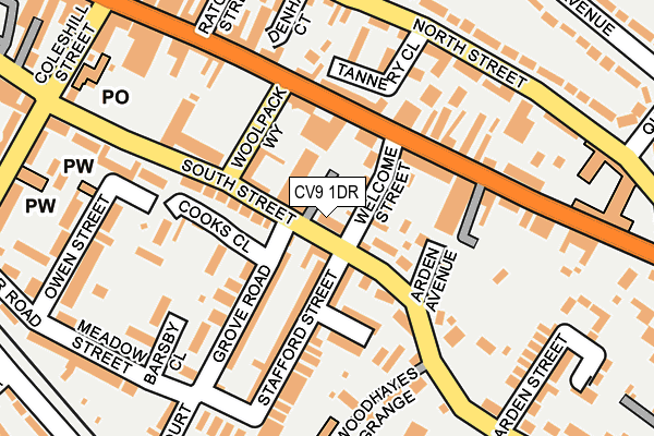 CV9 1DR map - OS OpenMap – Local (Ordnance Survey)