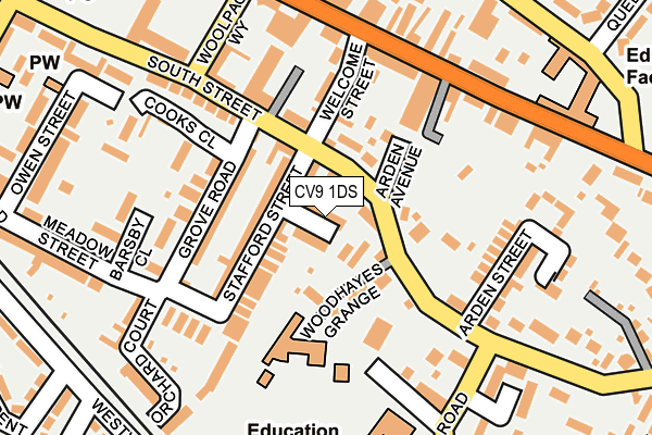 CV9 1DS map - OS OpenMap – Local (Ordnance Survey)