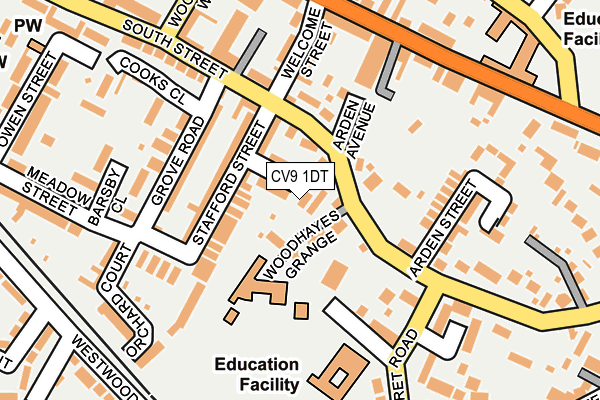 CV9 1DT map - OS OpenMap – Local (Ordnance Survey)