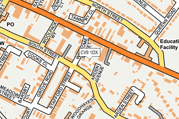 CV9 1DX map - OS OpenMap – Local (Ordnance Survey)