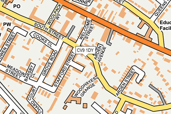CV9 1DY map - OS OpenMap – Local (Ordnance Survey)