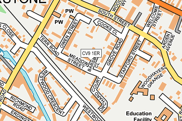 CV9 1ER map - OS OpenMap – Local (Ordnance Survey)