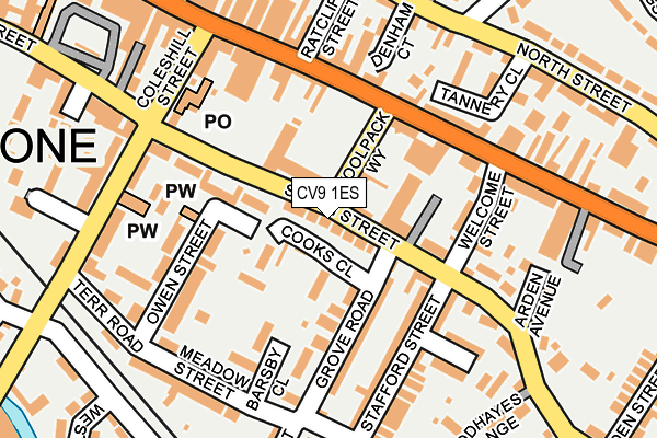 CV9 1ES map - OS OpenMap – Local (Ordnance Survey)