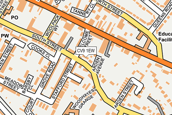 CV9 1EW map - OS OpenMap – Local (Ordnance Survey)