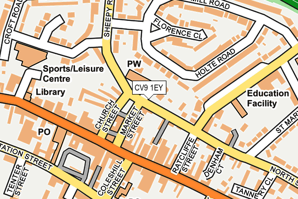 CV9 1EY map - OS OpenMap – Local (Ordnance Survey)